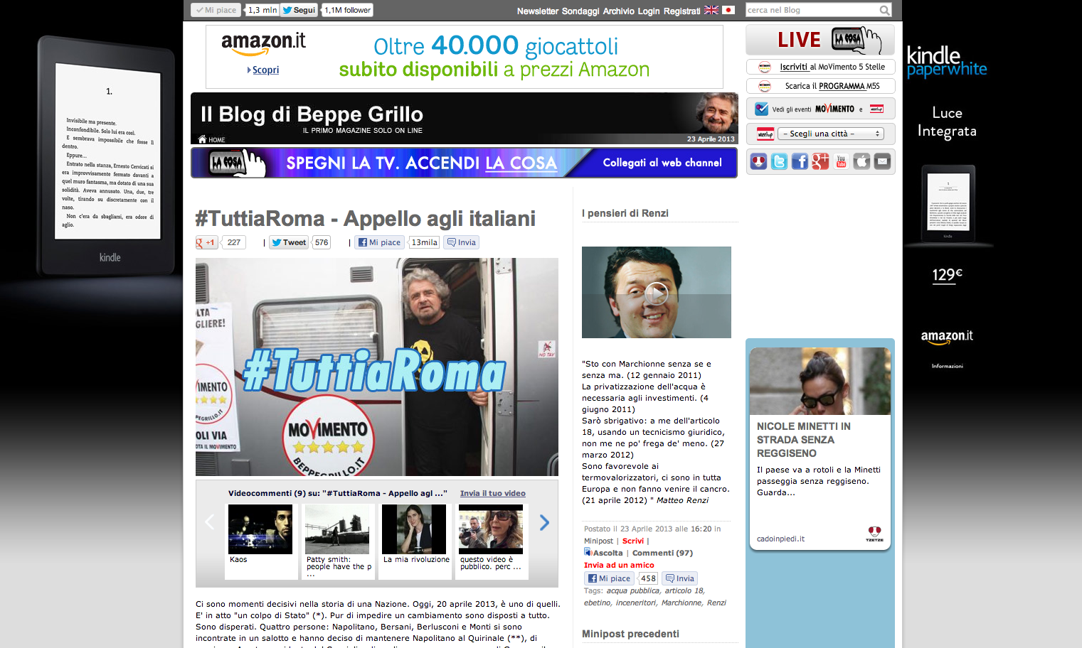 Il video di Kaos su Beppegrillo.it