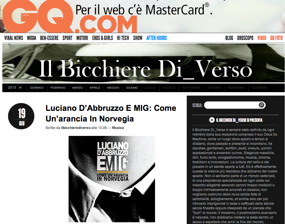 Luciano D’Abbruzzo e MIG su GQItalia