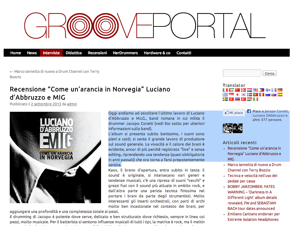 Nuova recensione su Grooveportal.it