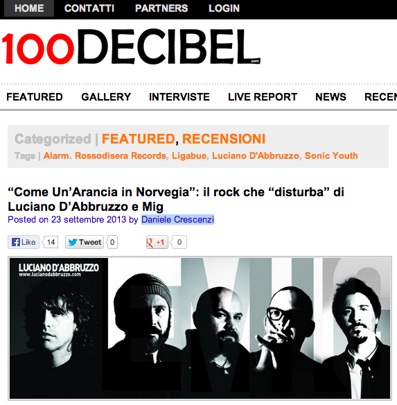 Nuova recensione dell’album “Come un’Arancia in Norvegia” su 100decibel.com